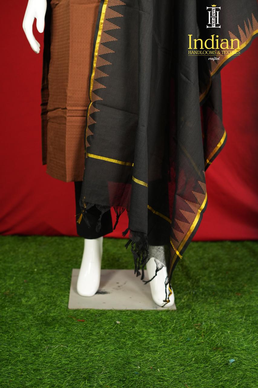 Handloom Cotton Chex-Brown