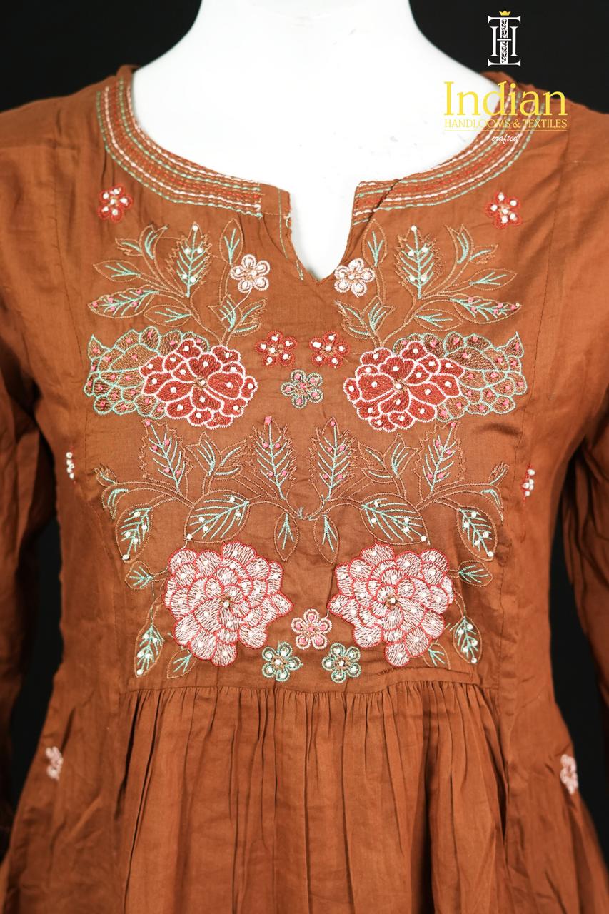 Designer Mul Cotton-Rust Brown