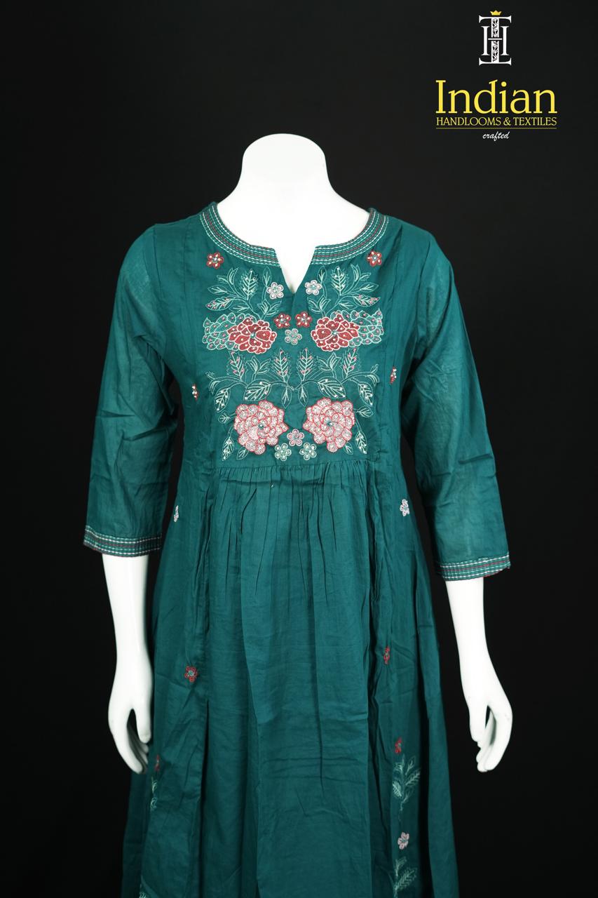 Designer Mul Cotton-Peacock Blue