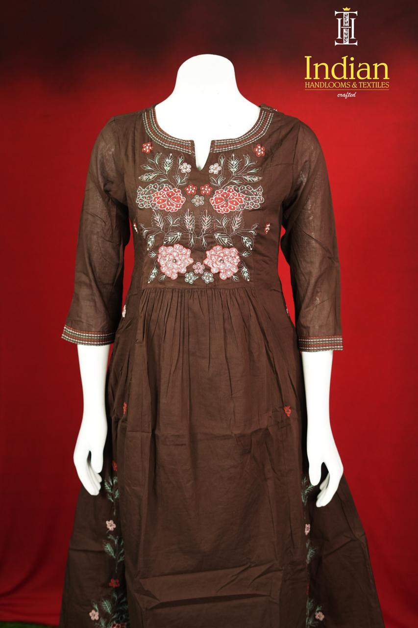 Designer Mul Cotton-Dark Brown