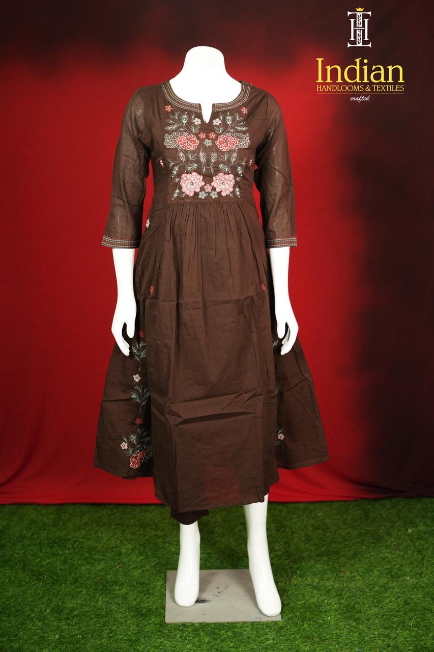 Designer Mul Cotton-Dark Brown