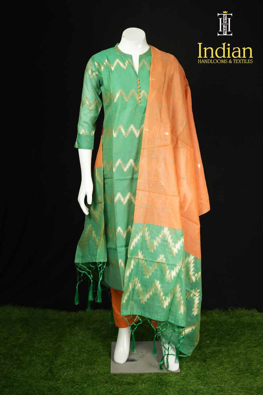 Banaras Silk Set-Green