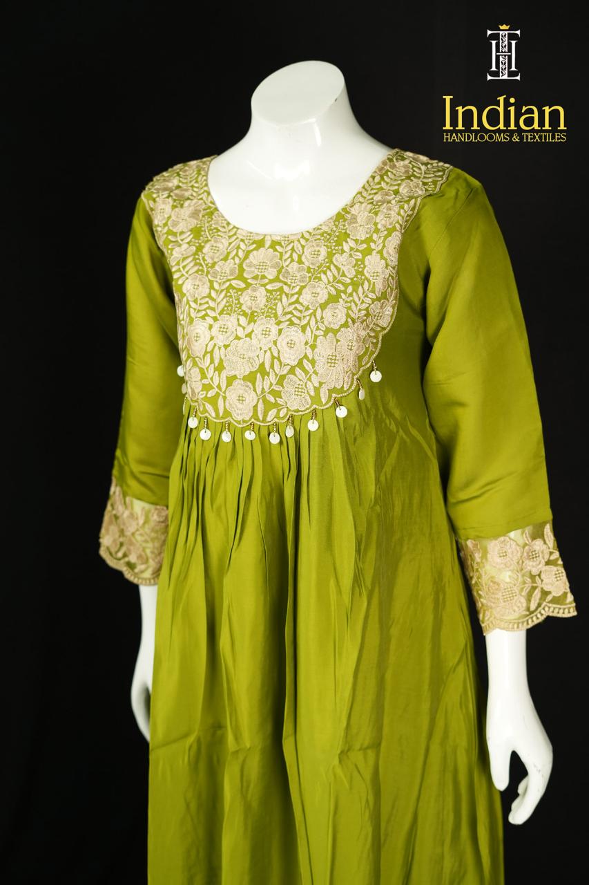 Designer Roman Silk Set-Green
