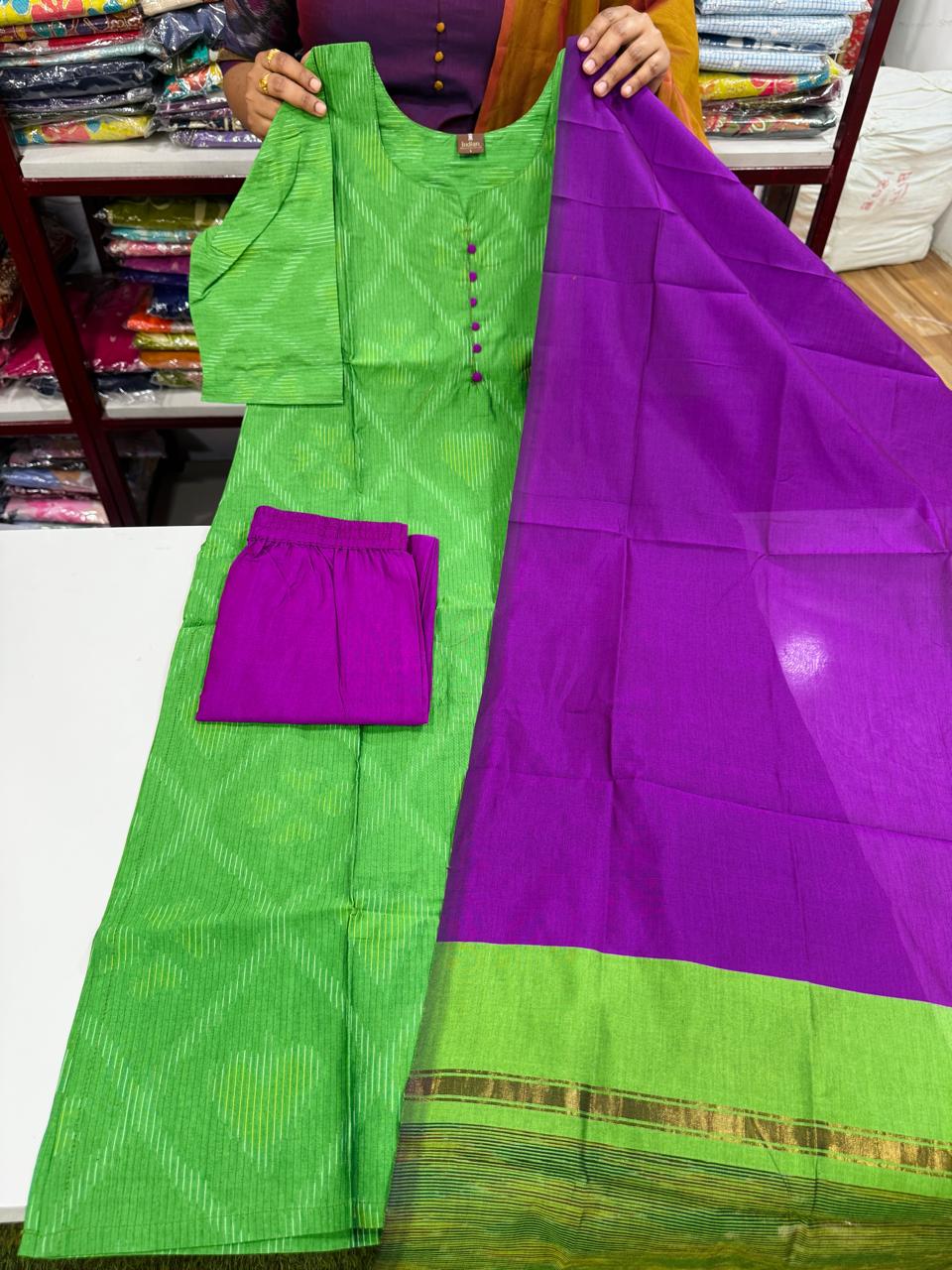 Ikkat Sico Pattu-Green