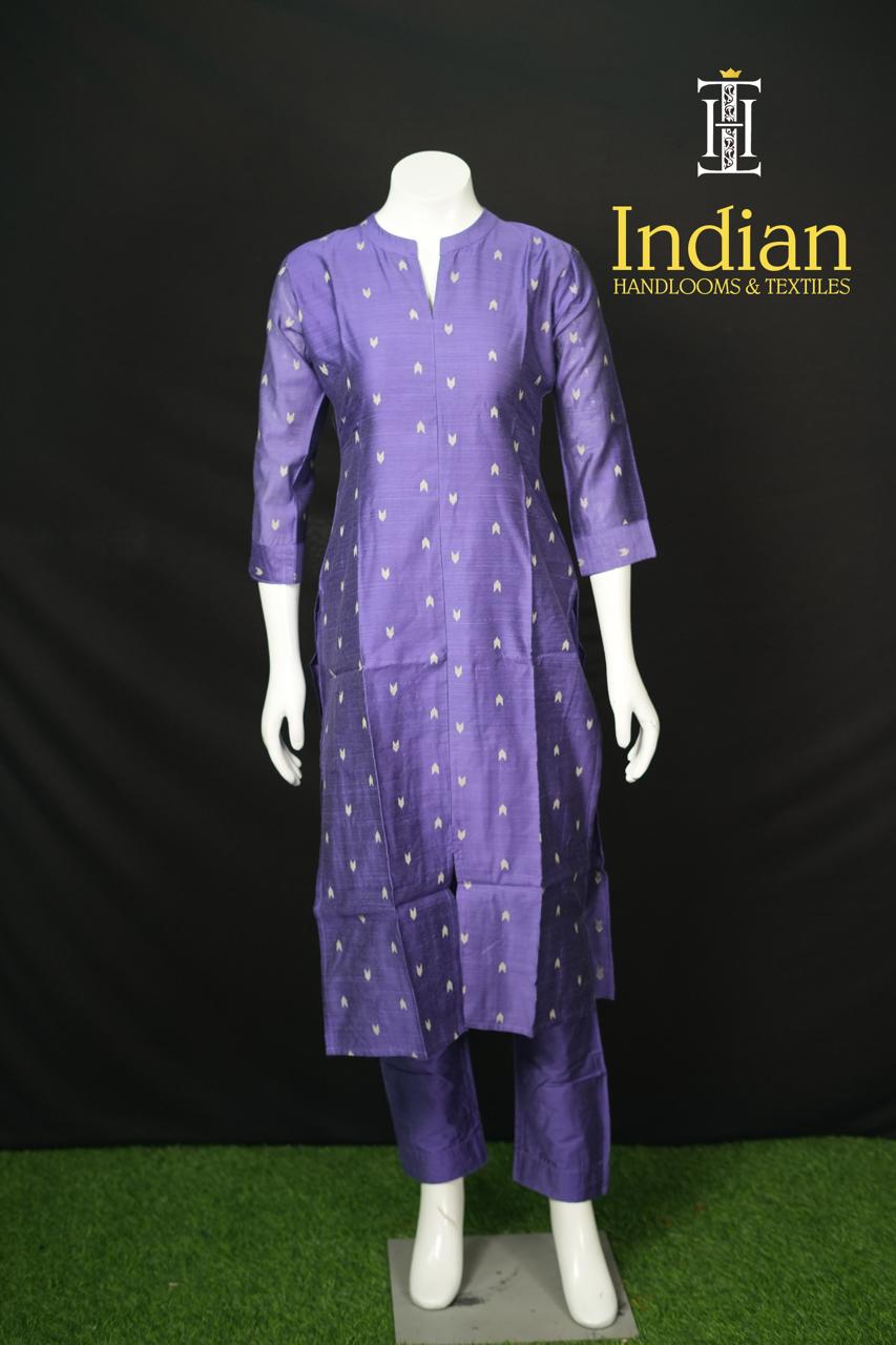 Raw Silk 2 Pc Set - Lavender