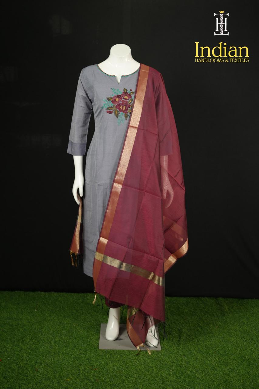 Raw Silk 3pc Set-Grey