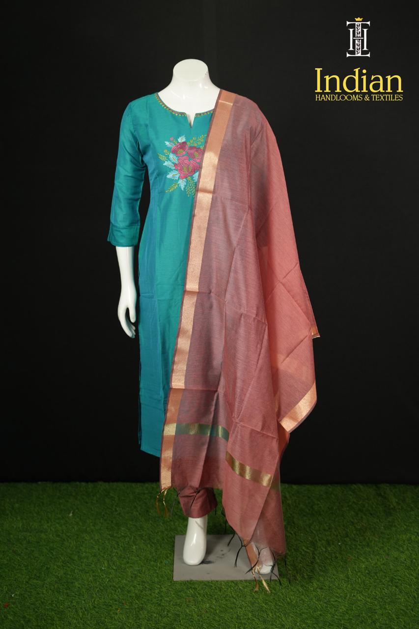 Raw Silk 3pc Set-See Green