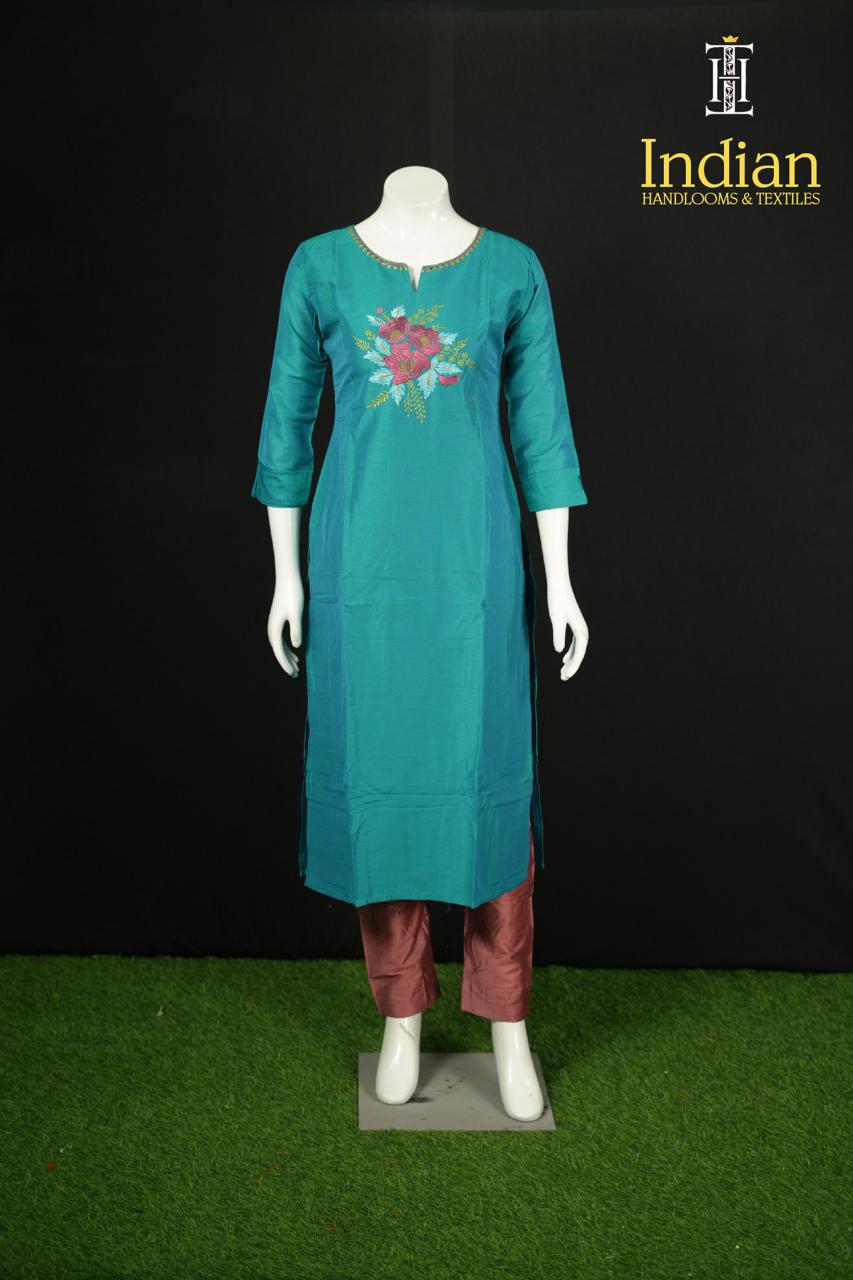 Raw Silk 3pc Set-See Green