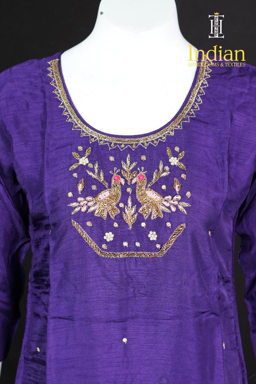 Dola Silk 3Pc Set-Purple