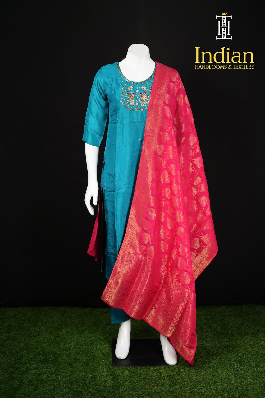 Dola Silk 3Pc Set-Sea Green