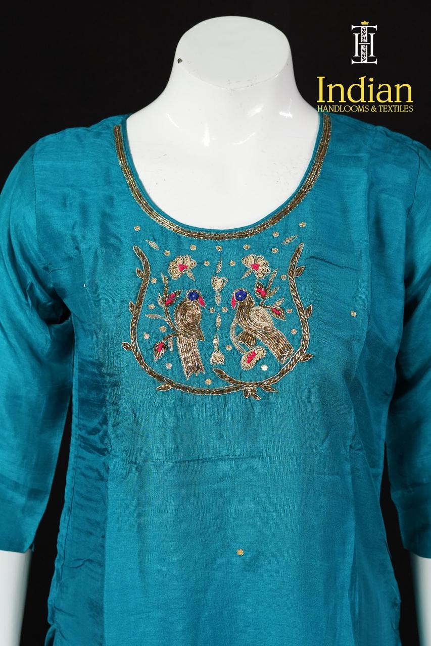 Dola Silk 3Pc Set-Sea Green