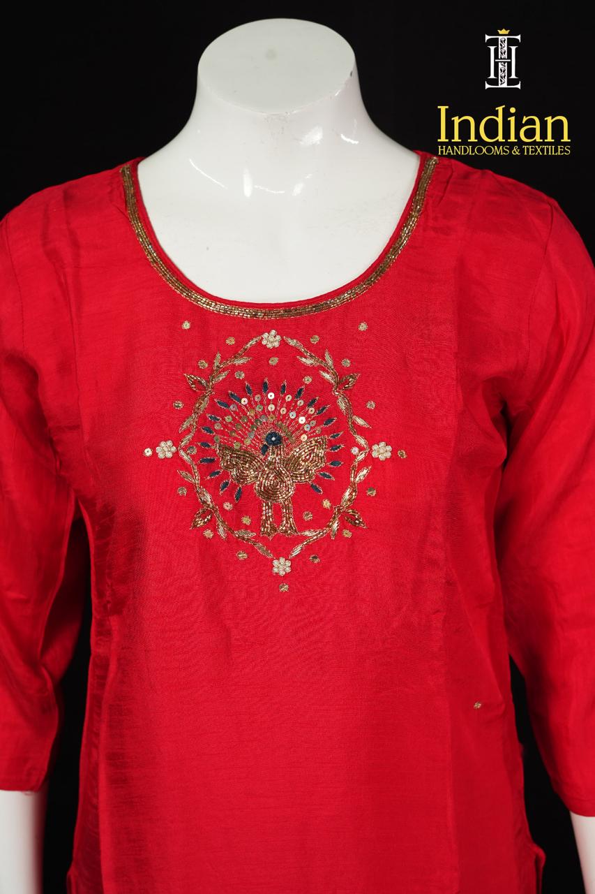 Best Dola Silk 3Pc Set-Red