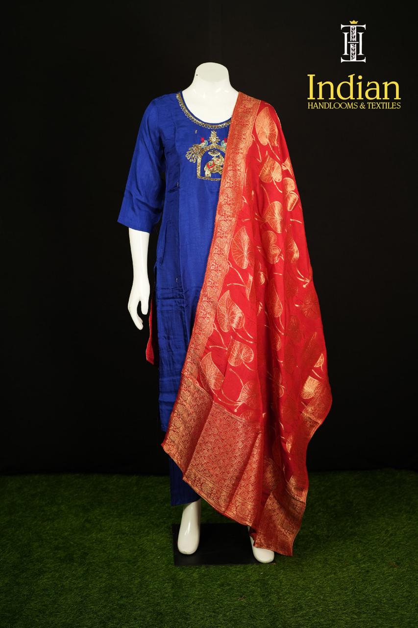 Dola Silk 3Pc Set-Dark Blue