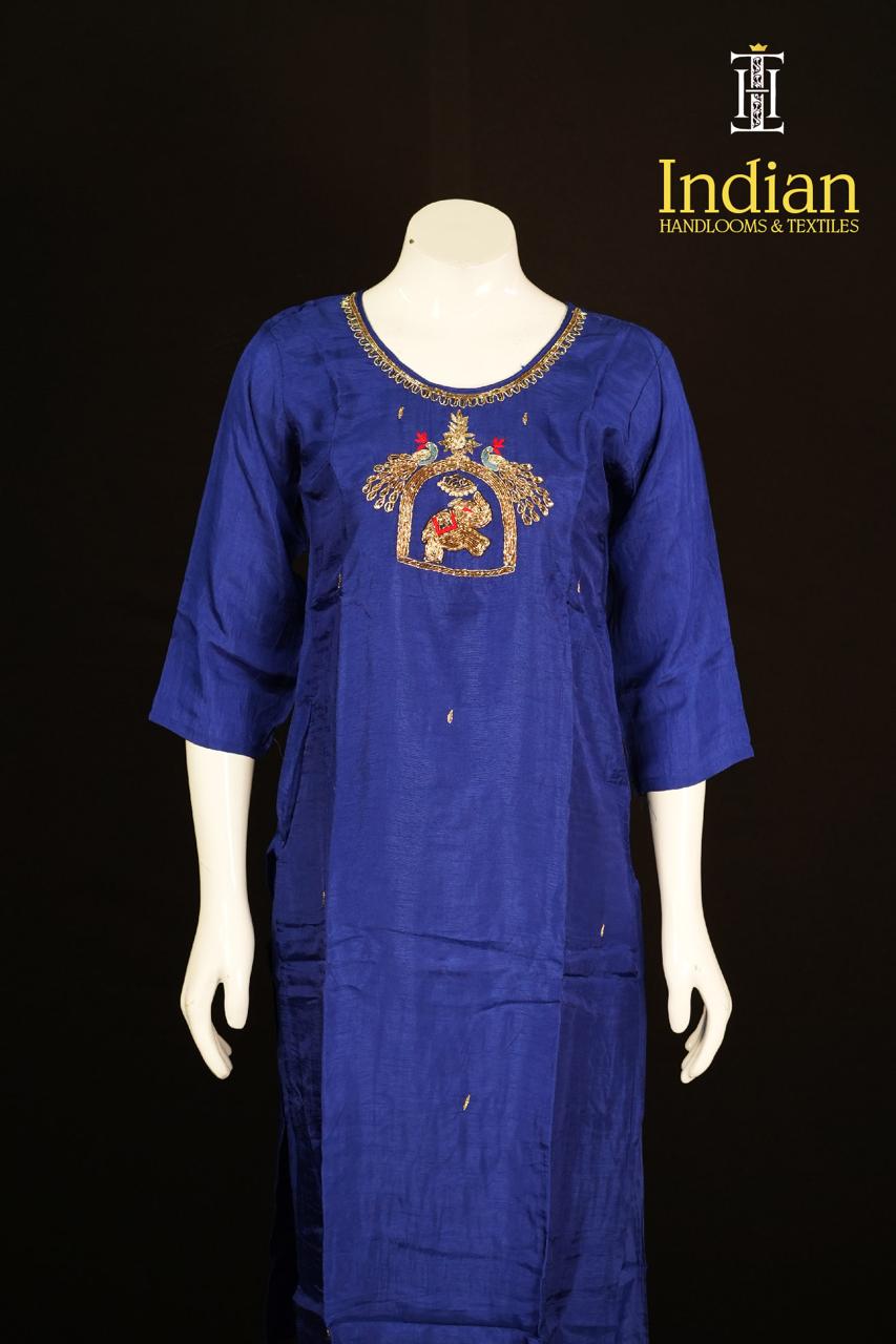 Dola Silk 3Pc Set-Dark Blue