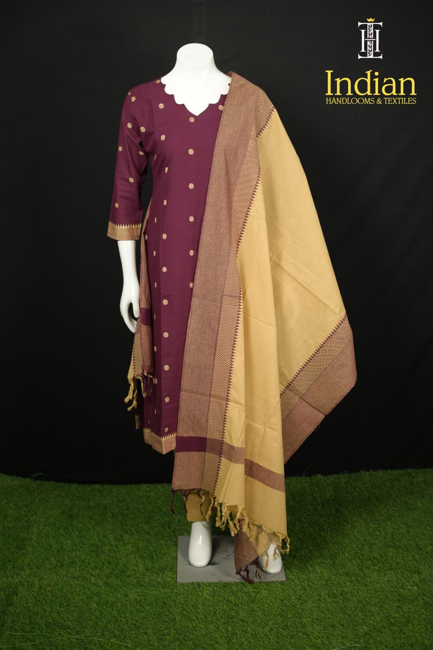 Premium Handloom Set-Maroon