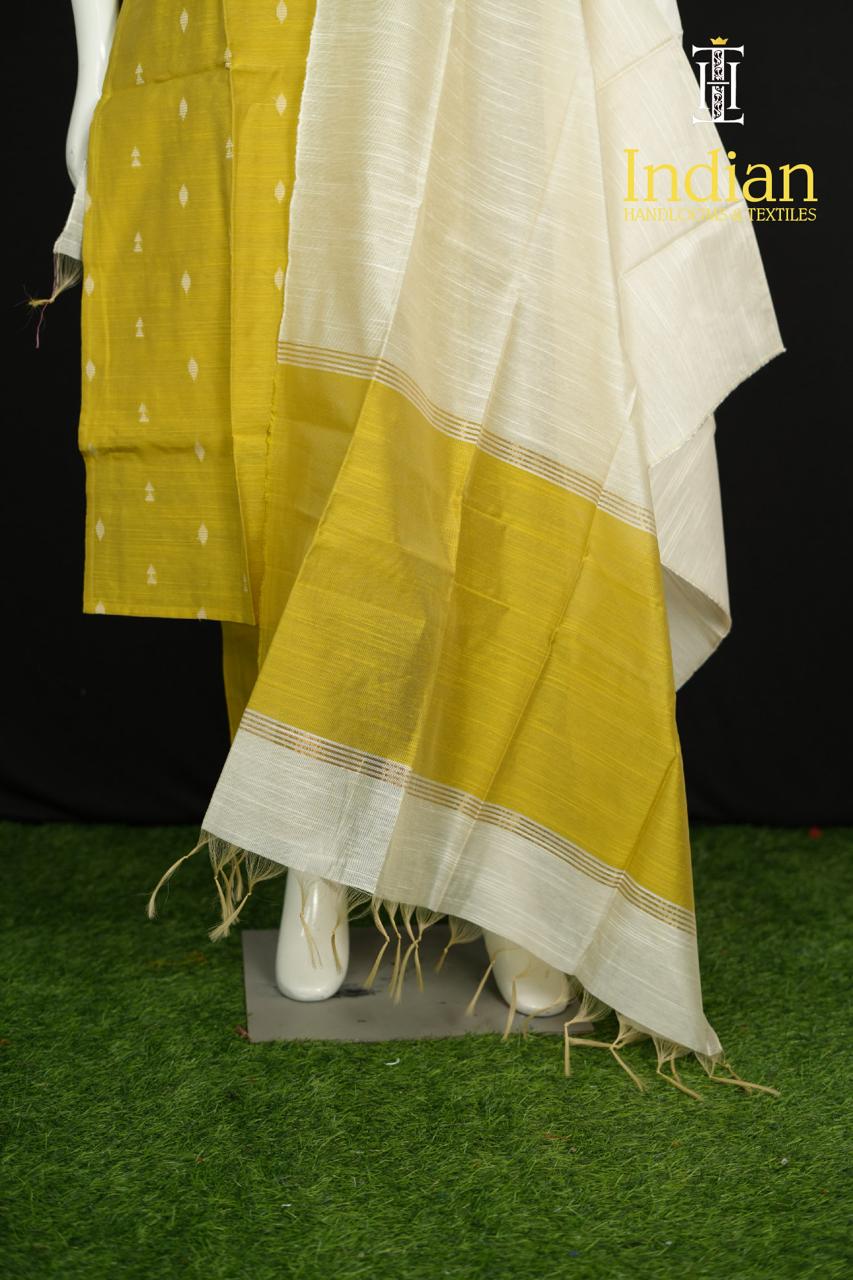 Raw Silk 3 Pc Set-Green Color