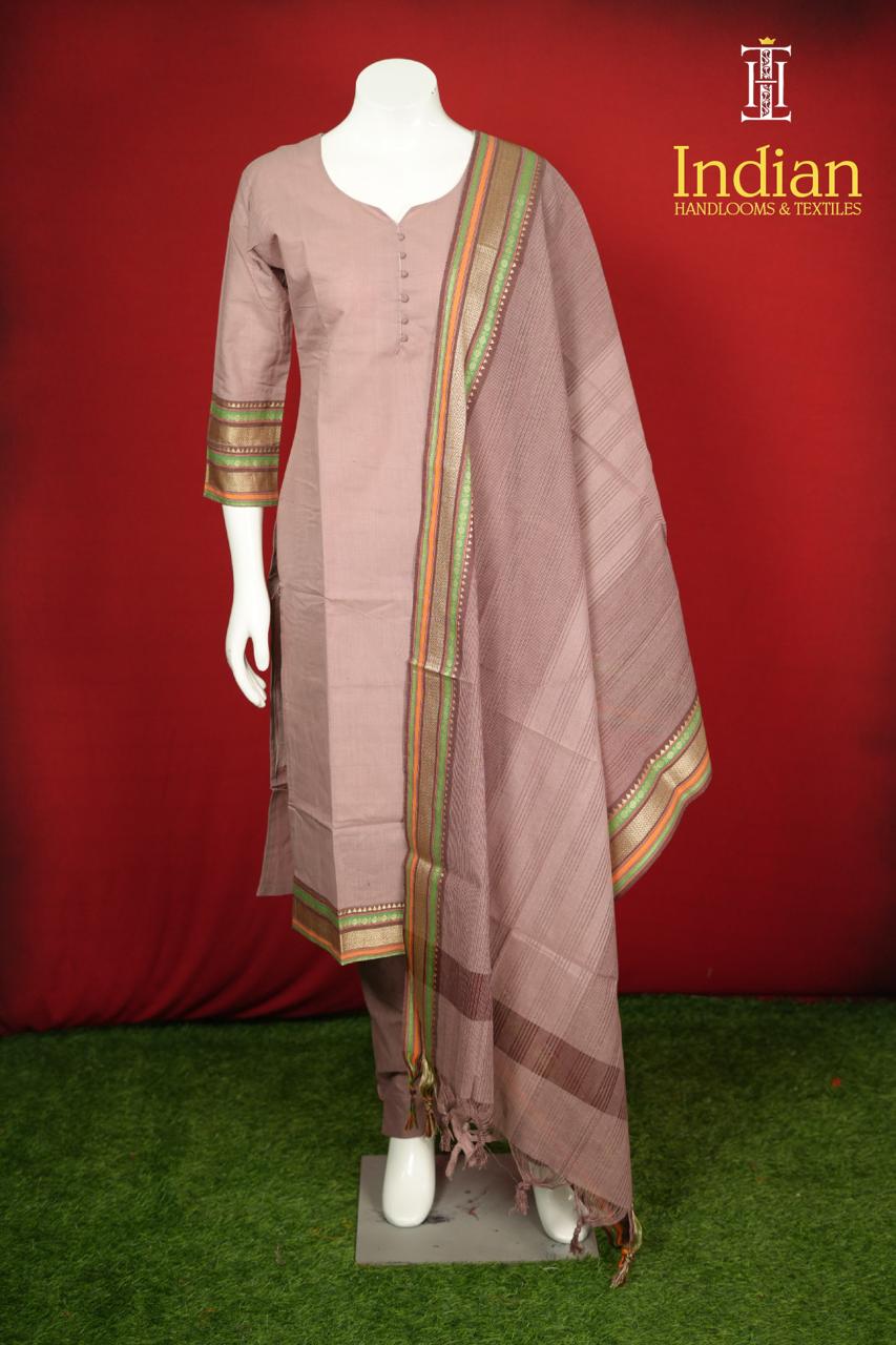 Handloom Cottton Set-Onion Pink