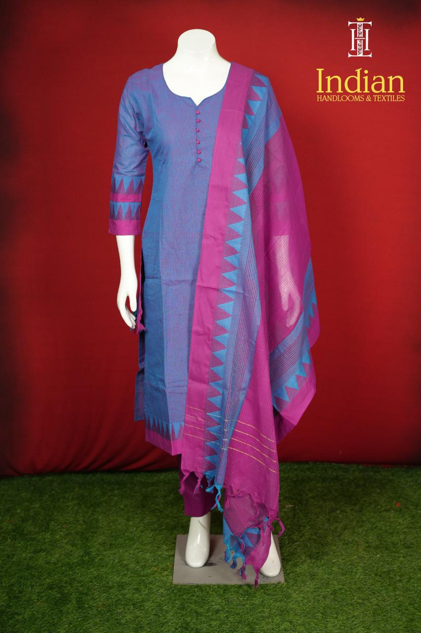 Handloom Cottton Set-Dark Blue