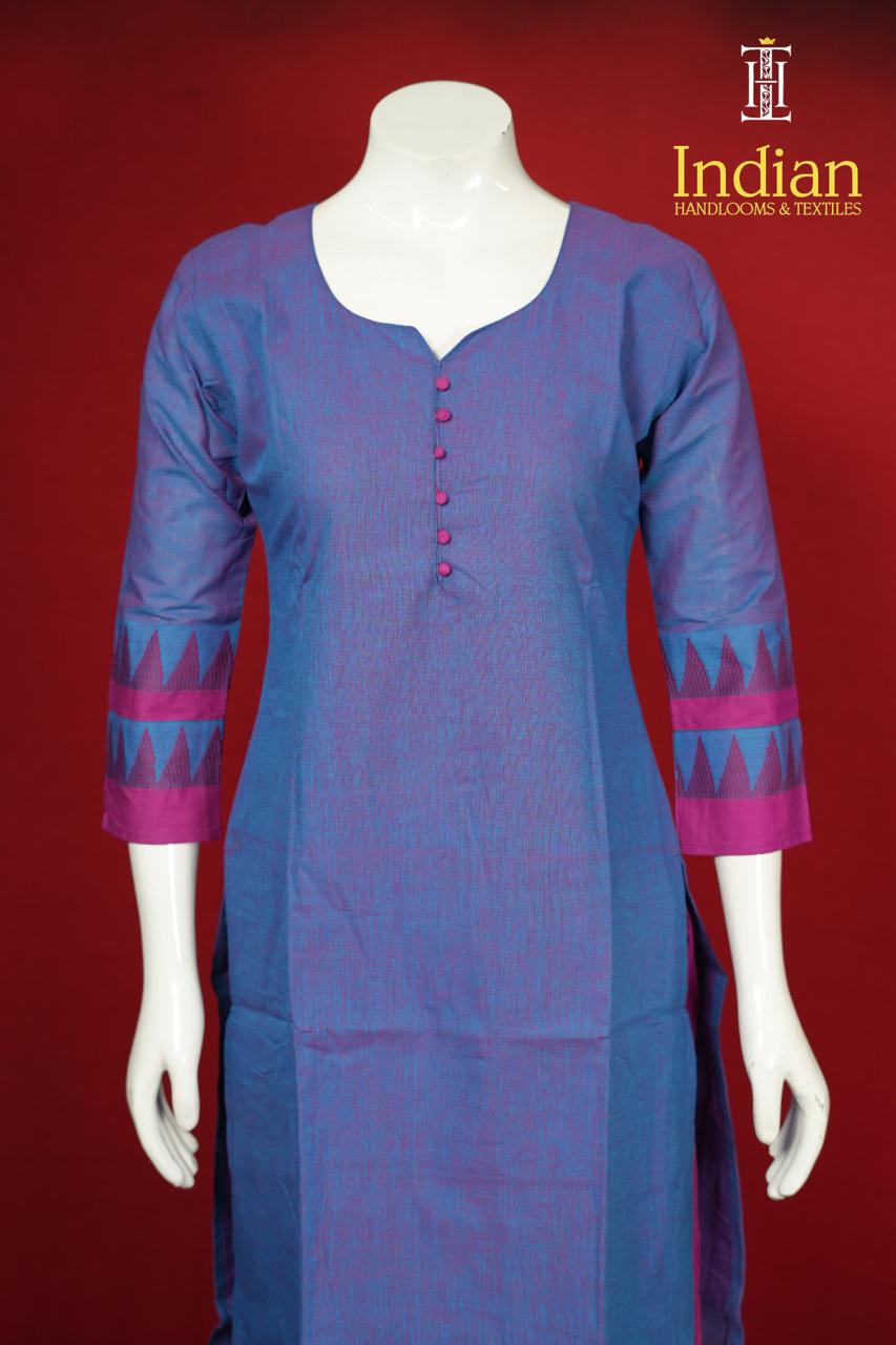 Handloom Cottton Set-Dark Blue