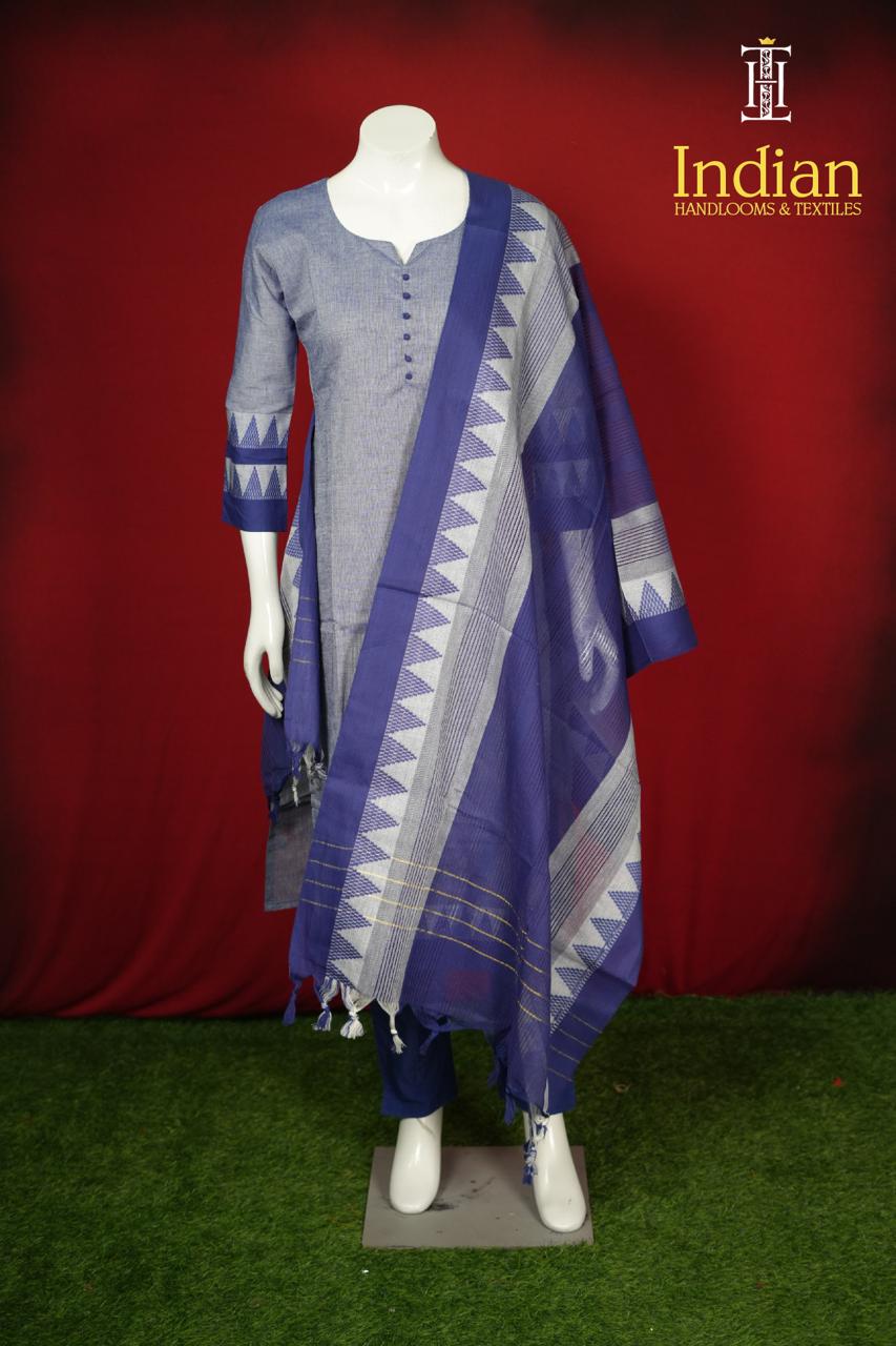 Handloom Cottton Set - Leight Blue