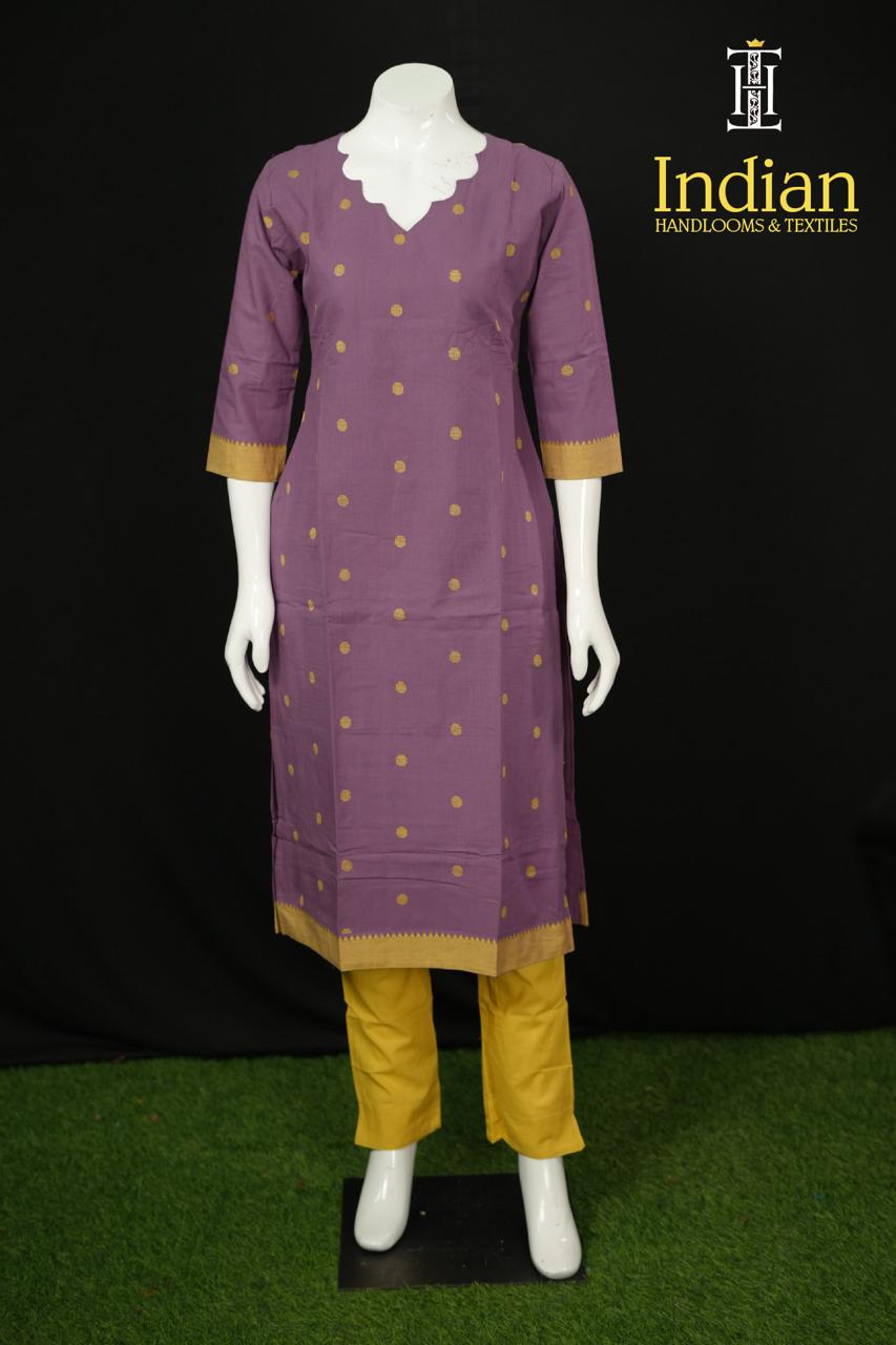 Premium Handloom Cotton Set - Lavender