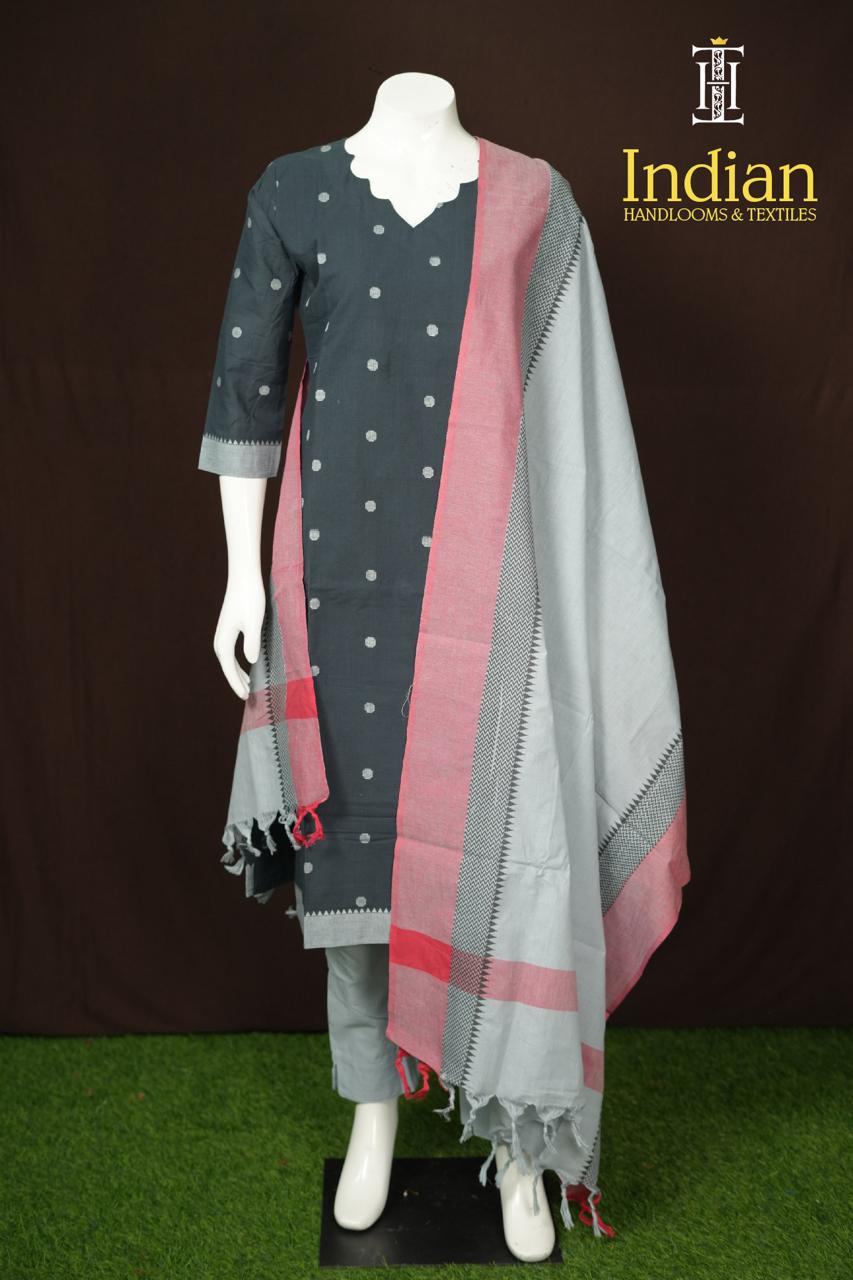 Premium Handloom Cotton Set - Orange