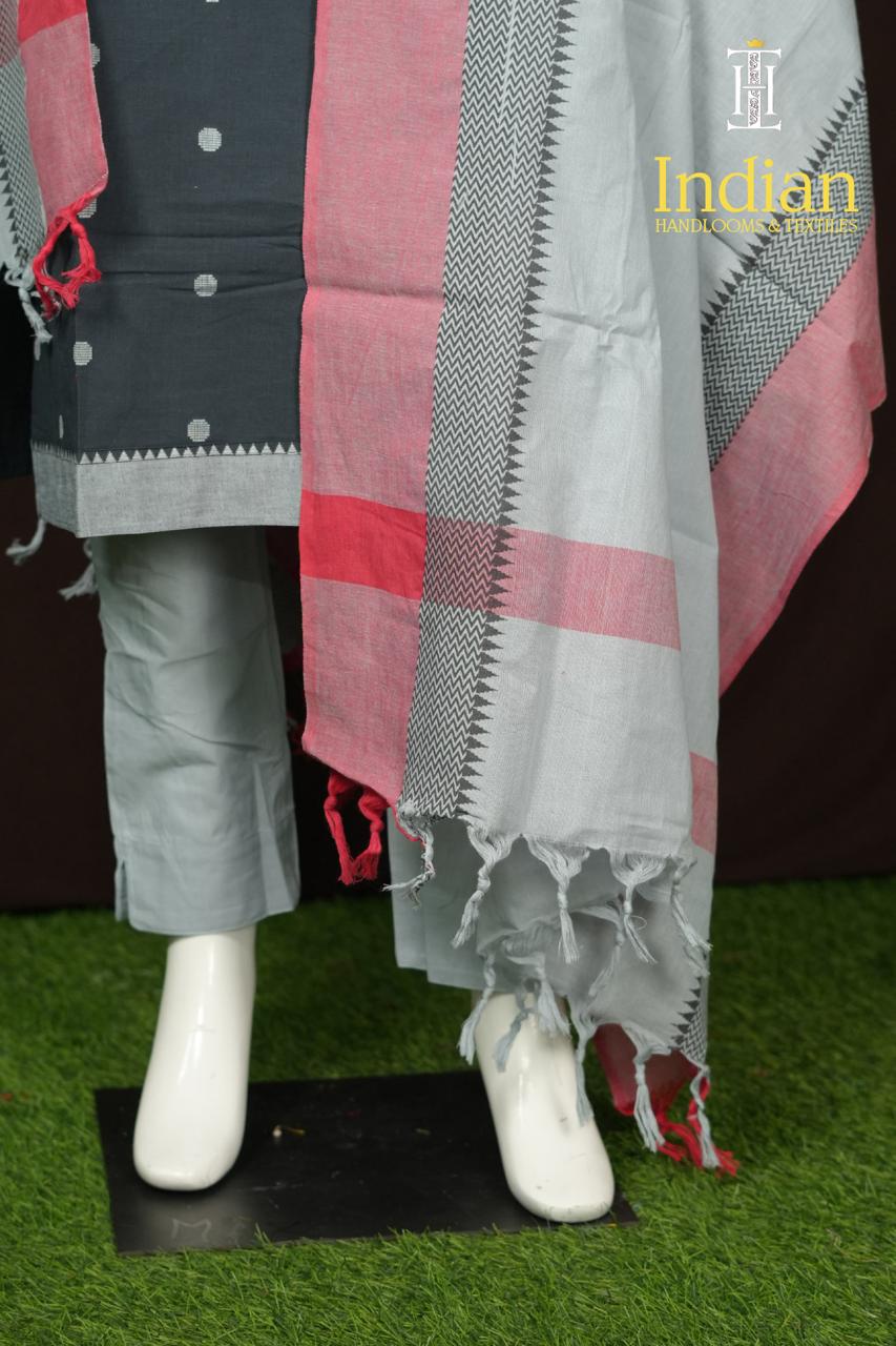 Premium Handloom Cotton Set - Orange