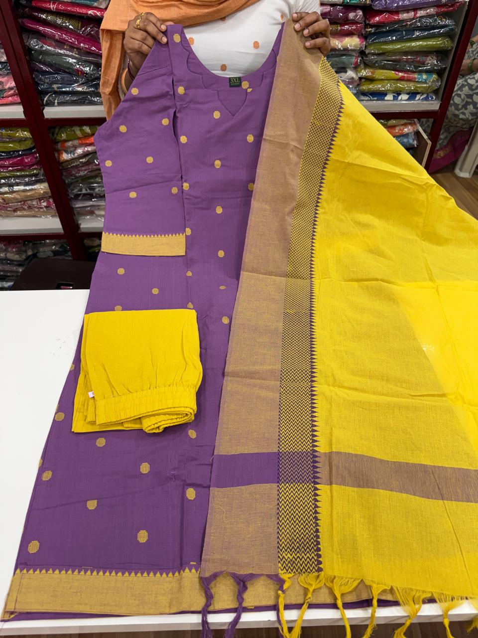 Plus Size Handloom Set-Lavender