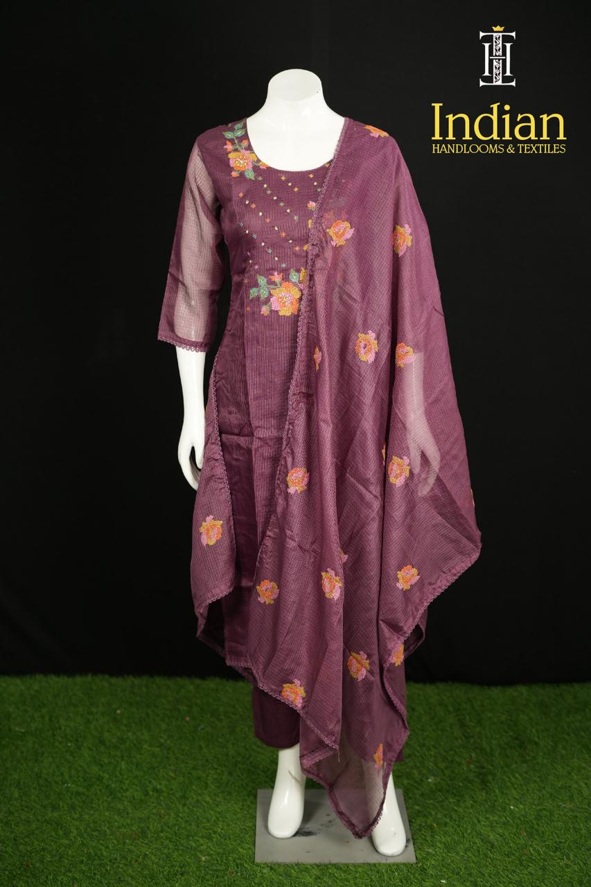 Kota Cotton Set-Dark Wine Color