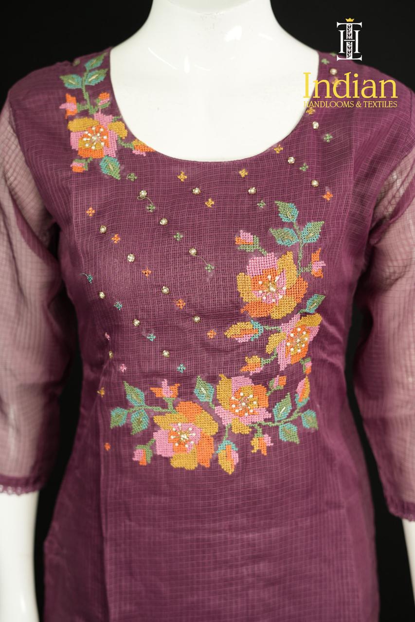 Kota Cotton Set-Dark Wine Color