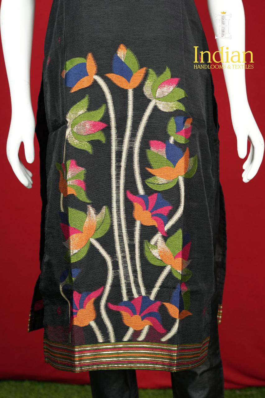 Premium Jamdhani Set-Black