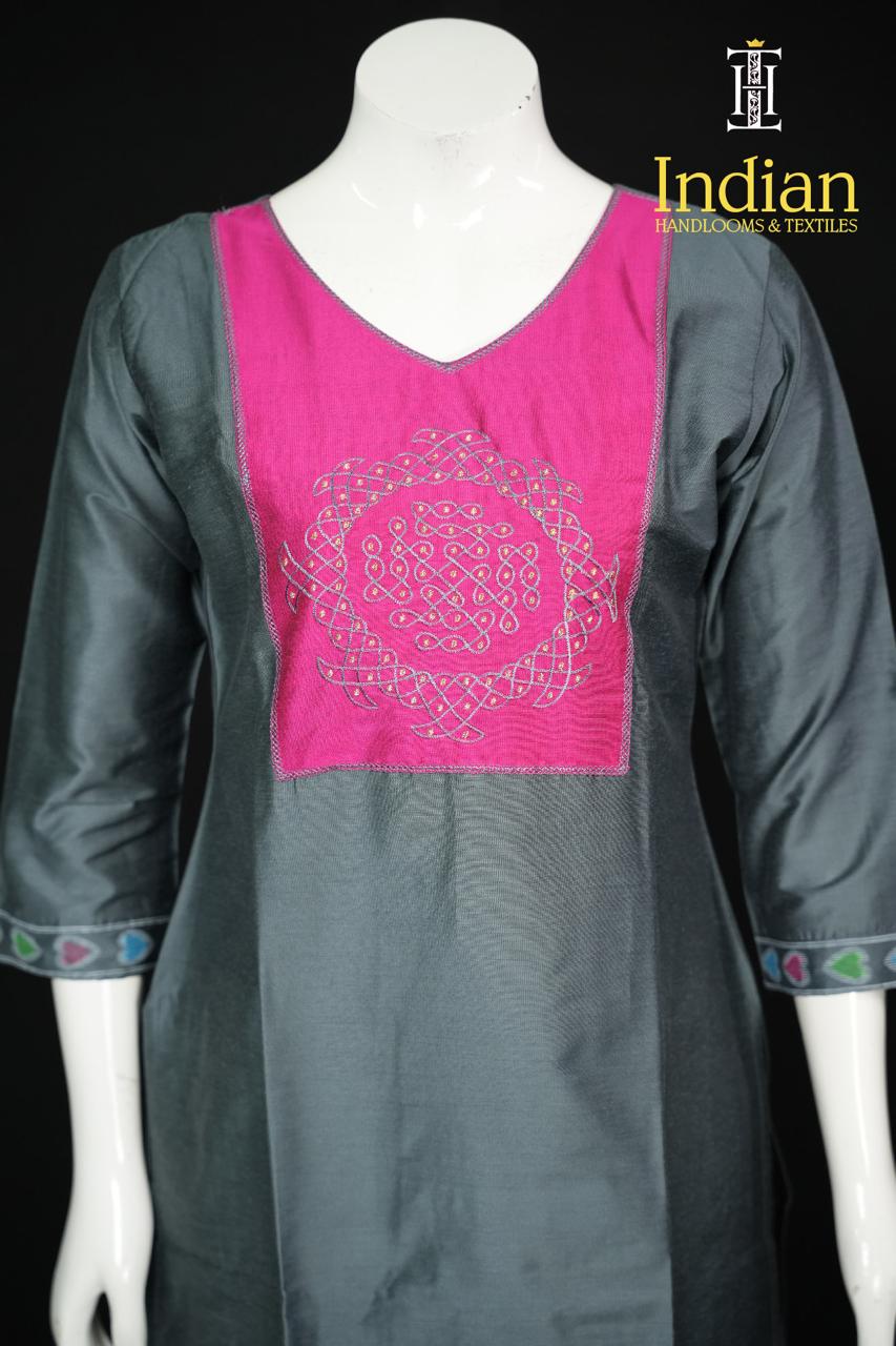 Designer Raw Silk Set-Peacock Blue