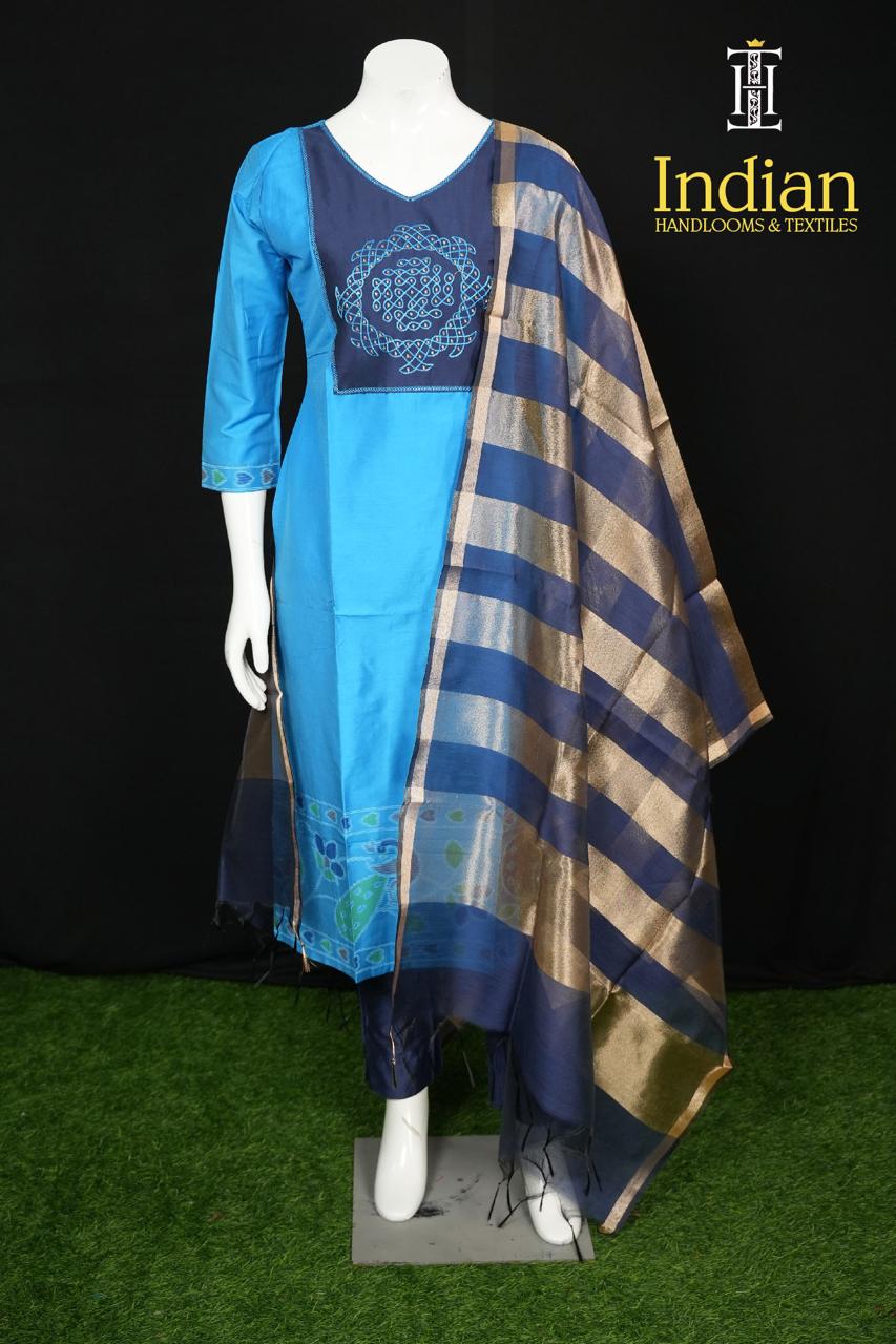 Designer Raw Silk Set-Leight Blue