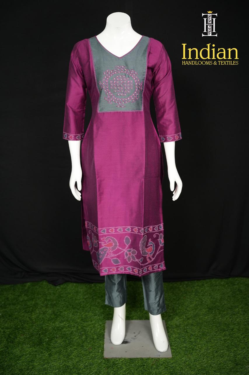 Designer Raw Silk Set-Majenta Pink