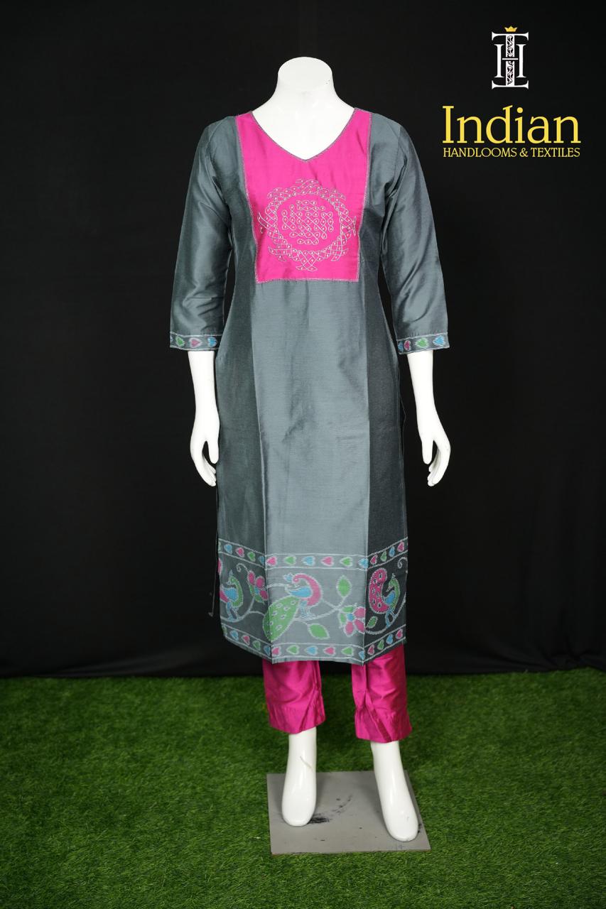 Designer Raw Silk Set-Grey