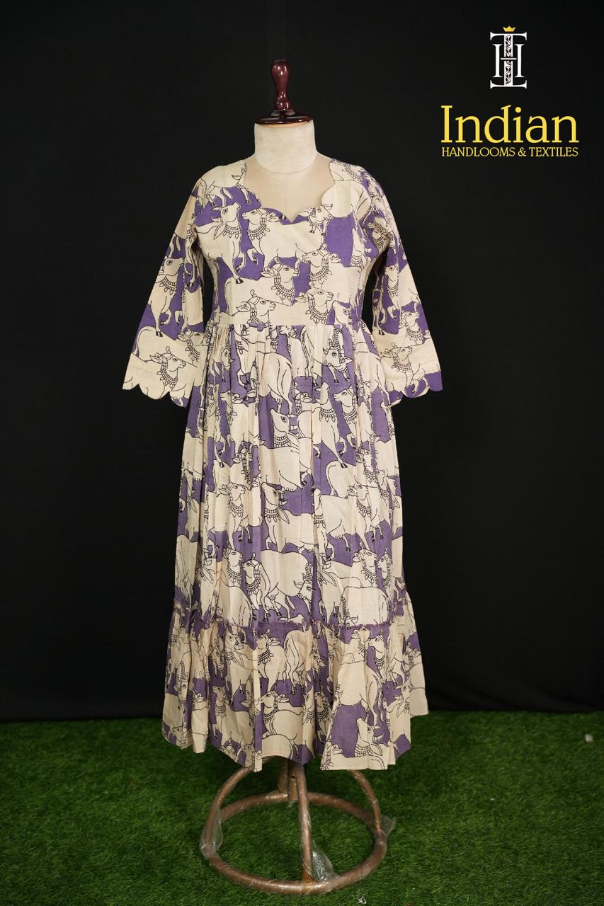 Original Kalamkari Frocks-Lavender