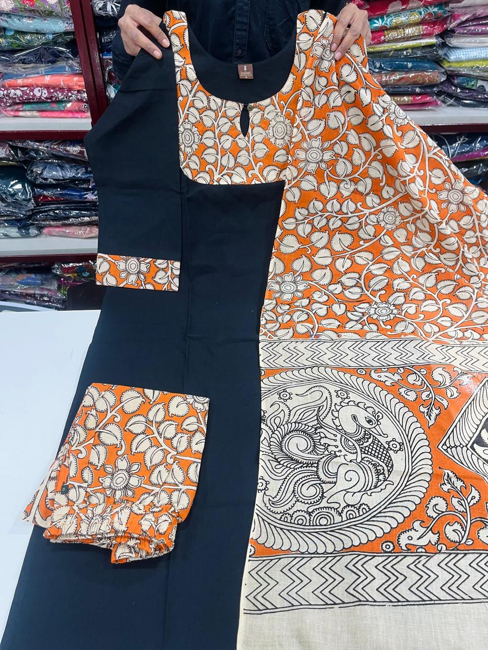 Kalamkari 3Pc Set- Black