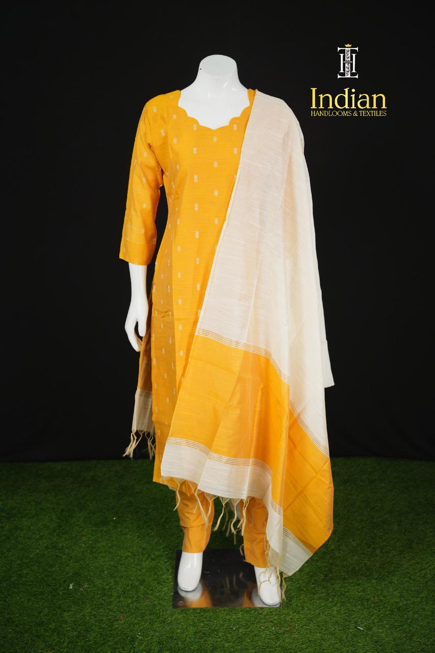 Premium Raw Silk 3 Pc Set-Yellow