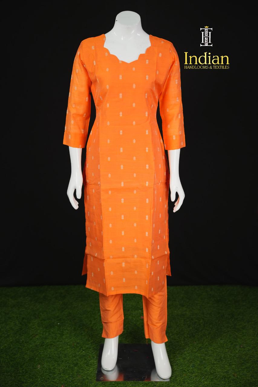 Premium Raw Silk 3 Pc Set-Orange