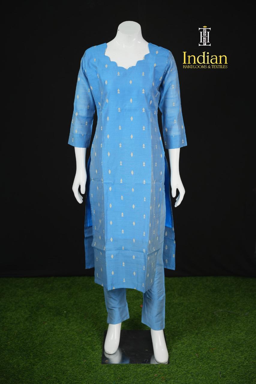 Premium Raw Silk 3 Pc Set-Blue