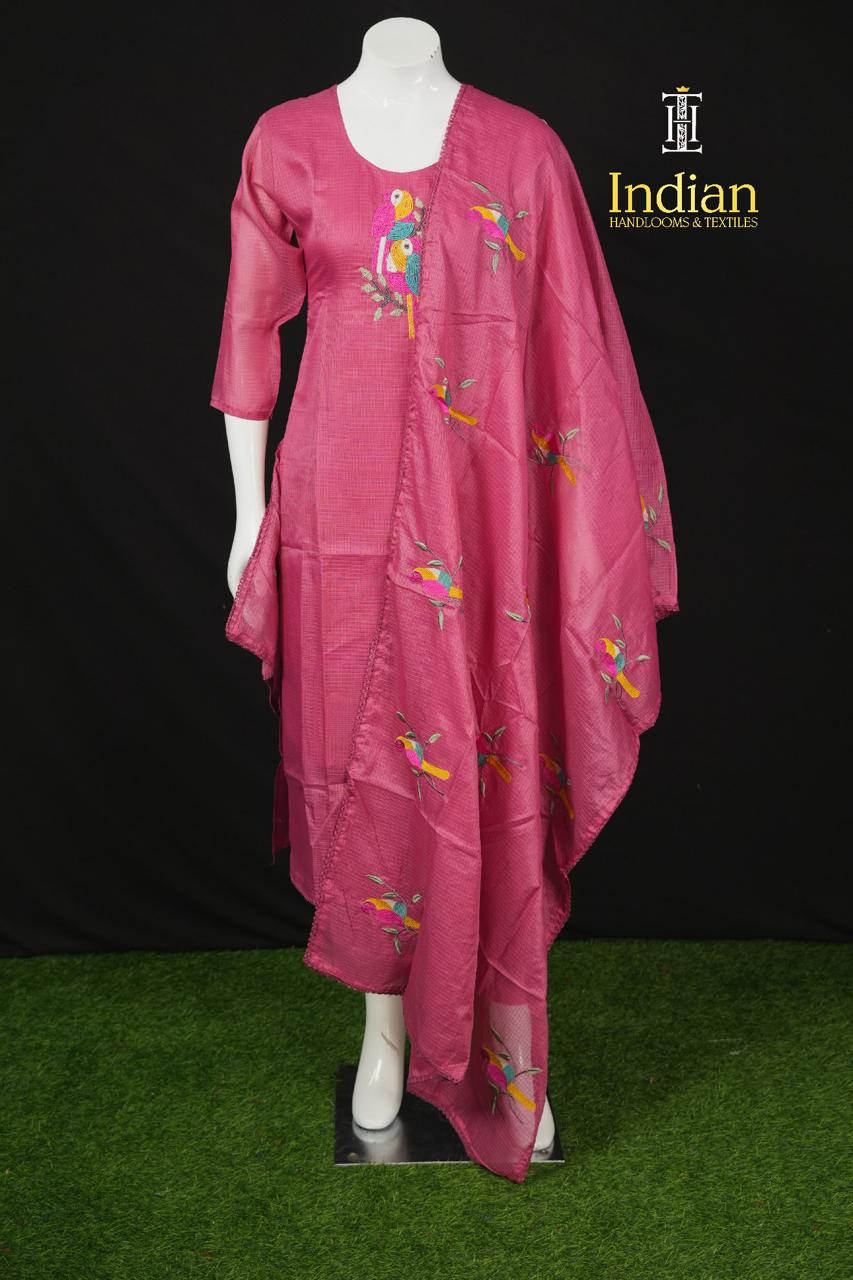 Beautiful Kota Set-Pink Color