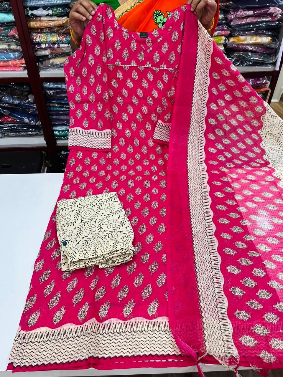 Printed Kota Sets - Pink