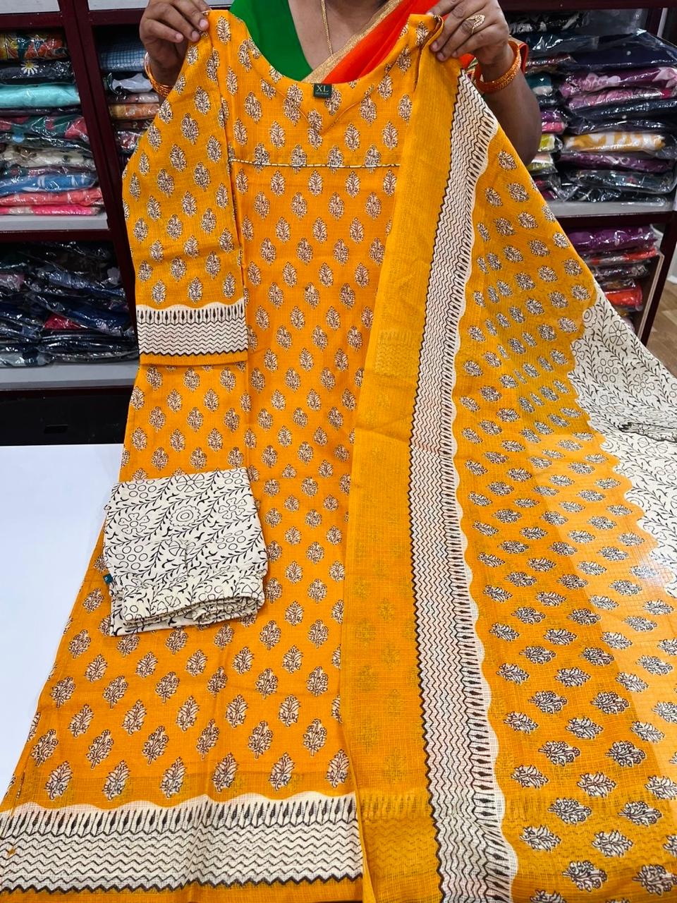 Printed Kota Sets - Yellow
