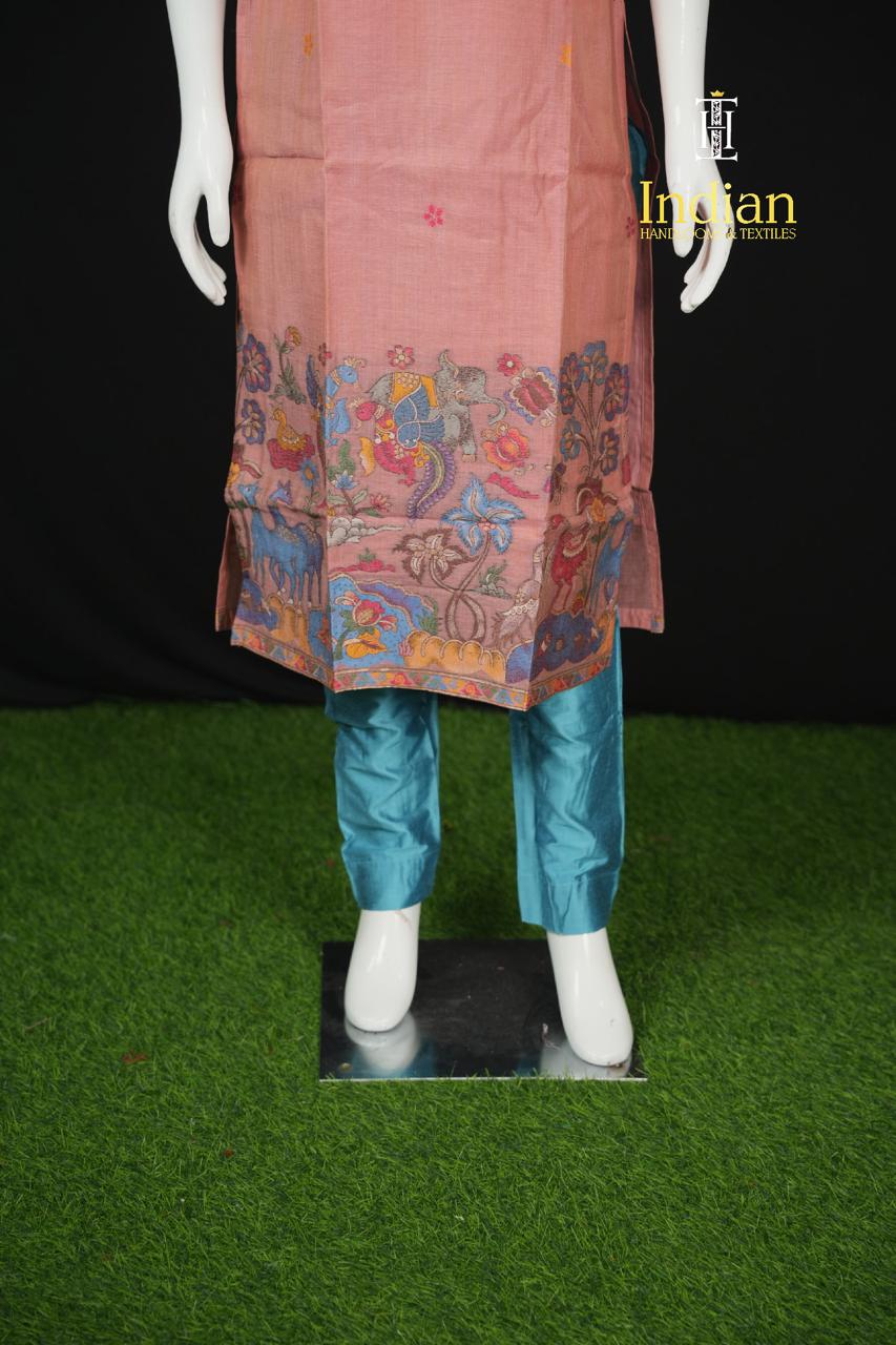 Premium Jamdhani Set-Peach Color