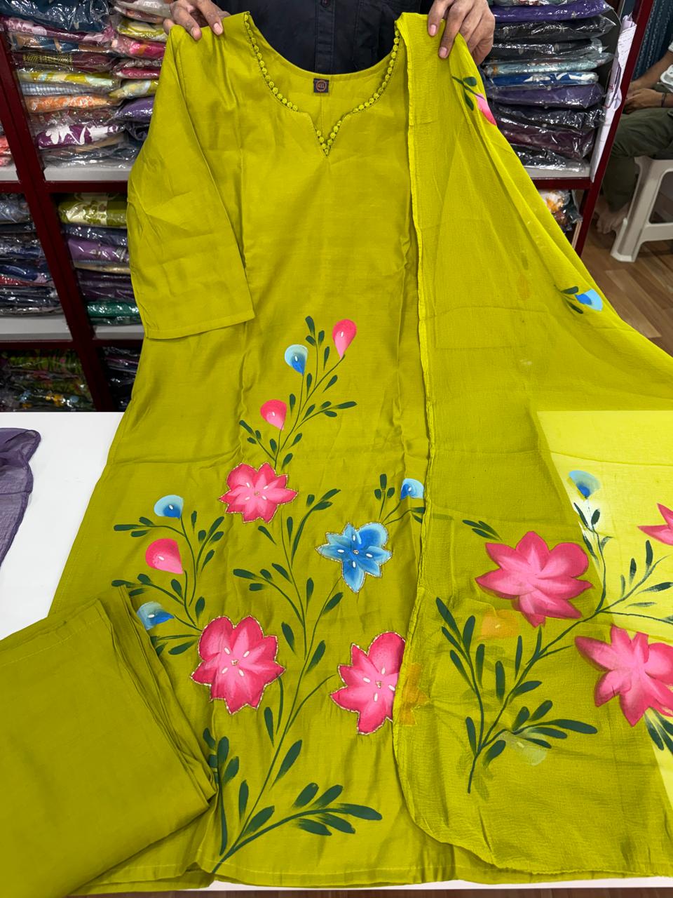 Plus Size Brush Paint Sets-Rust  Green