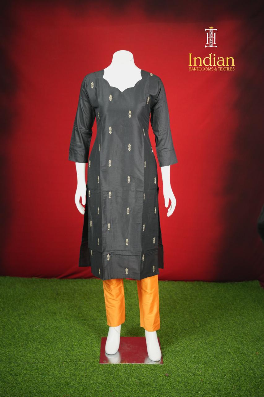 Contrast Raw Silk Sets 1- Black