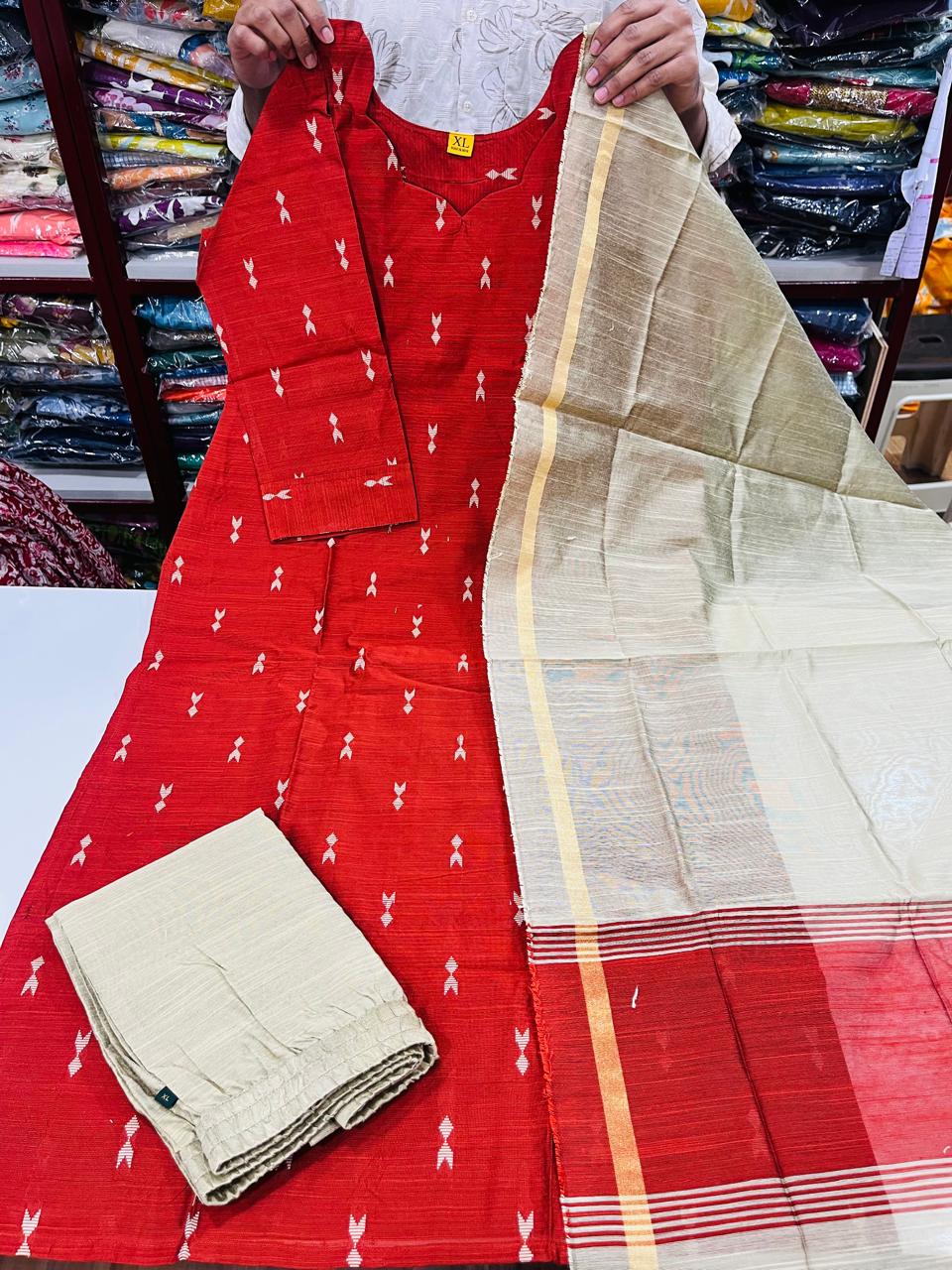 Premium Raw Silk Sets 1 - Rust Orange