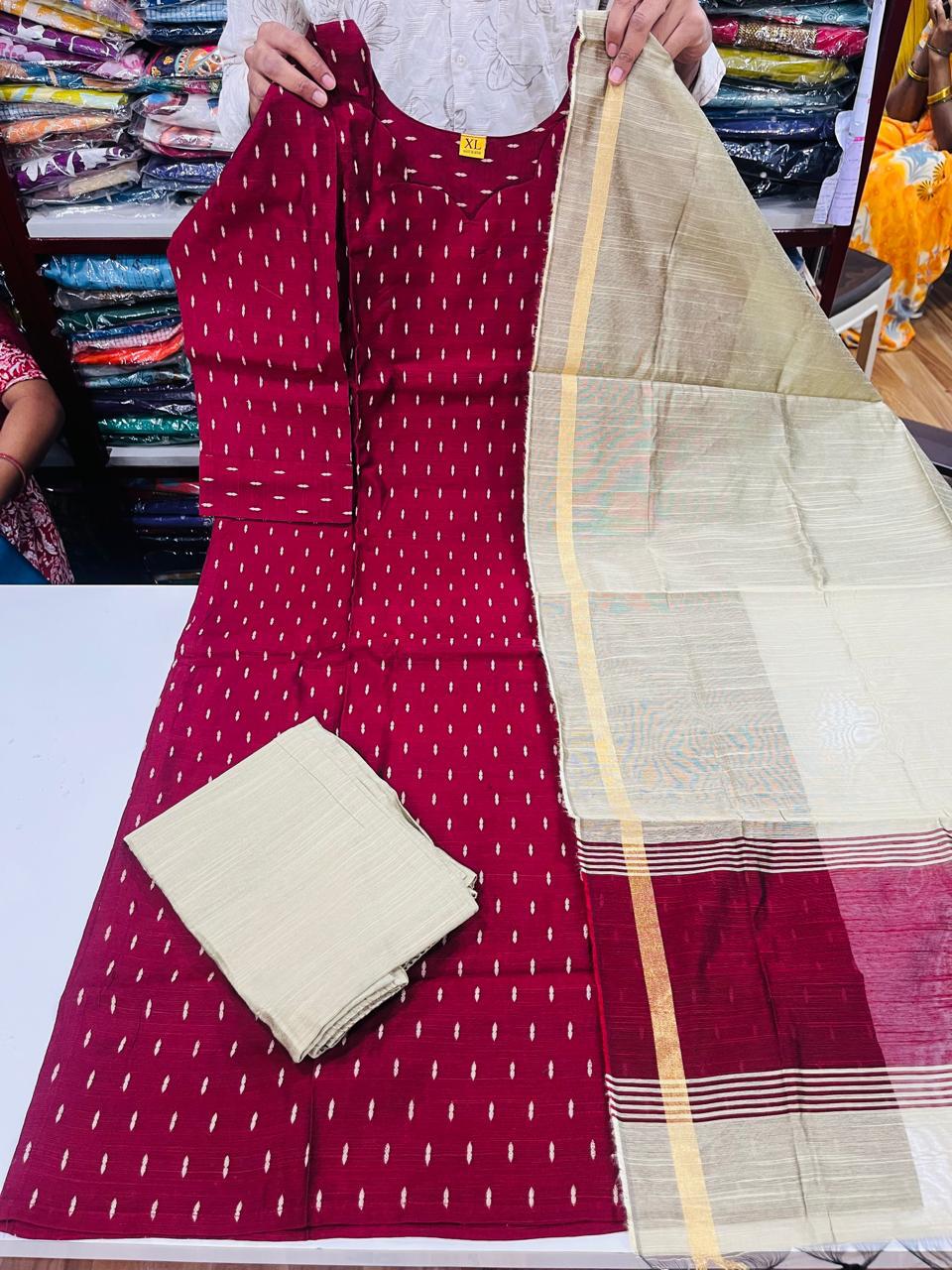 Premium Raw Silk Sets 1 - Maroon