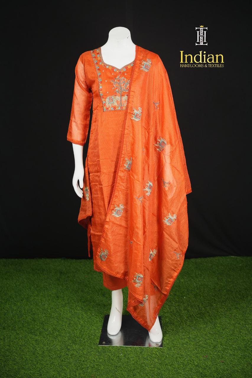 Kota Cotton 3 Pc Set - Rust Orange 2