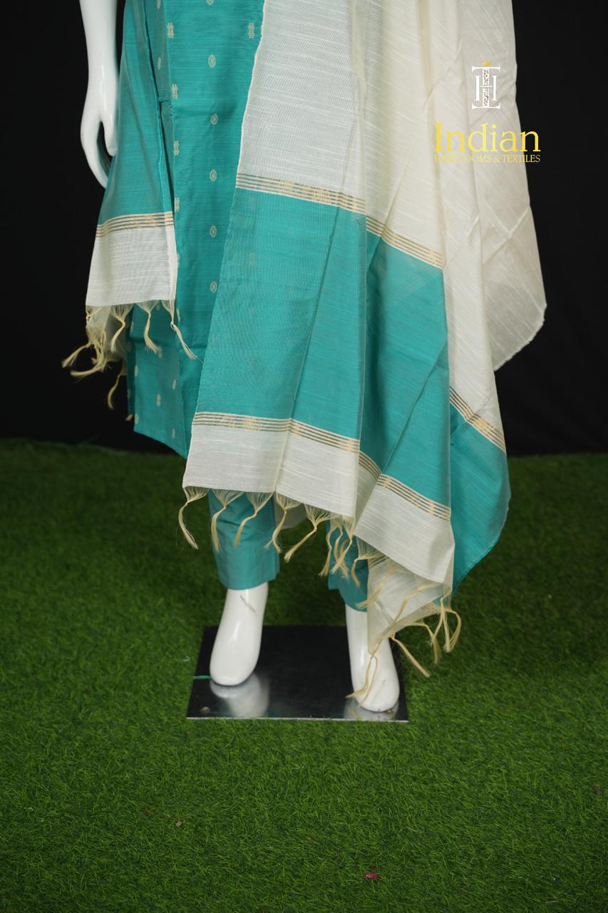 Premium Raw Silk 3 Pc Set- Sea Green 3